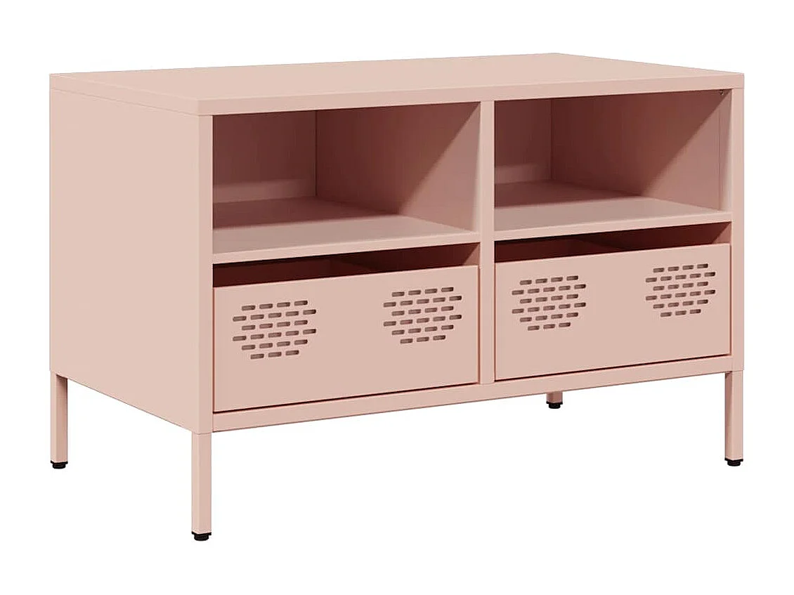 Meuble TV | Banc TV | Armoire TV rose 68x39x43,5 cm acier laminé à froid