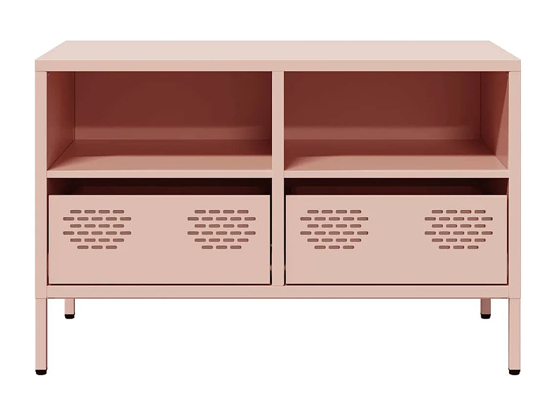 Meuble TV | Banc TV | Armoire TV rose 68x39x43,5 cm acier laminé à froid