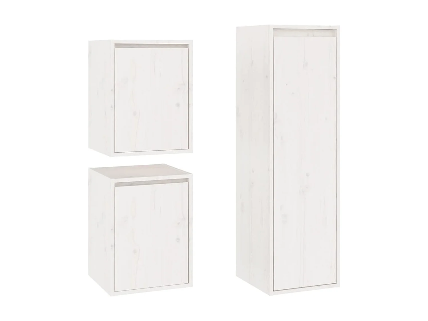 Meubles TV | Bancs TV | Armoires TV 3 pcs Blanc Bois massif de pin