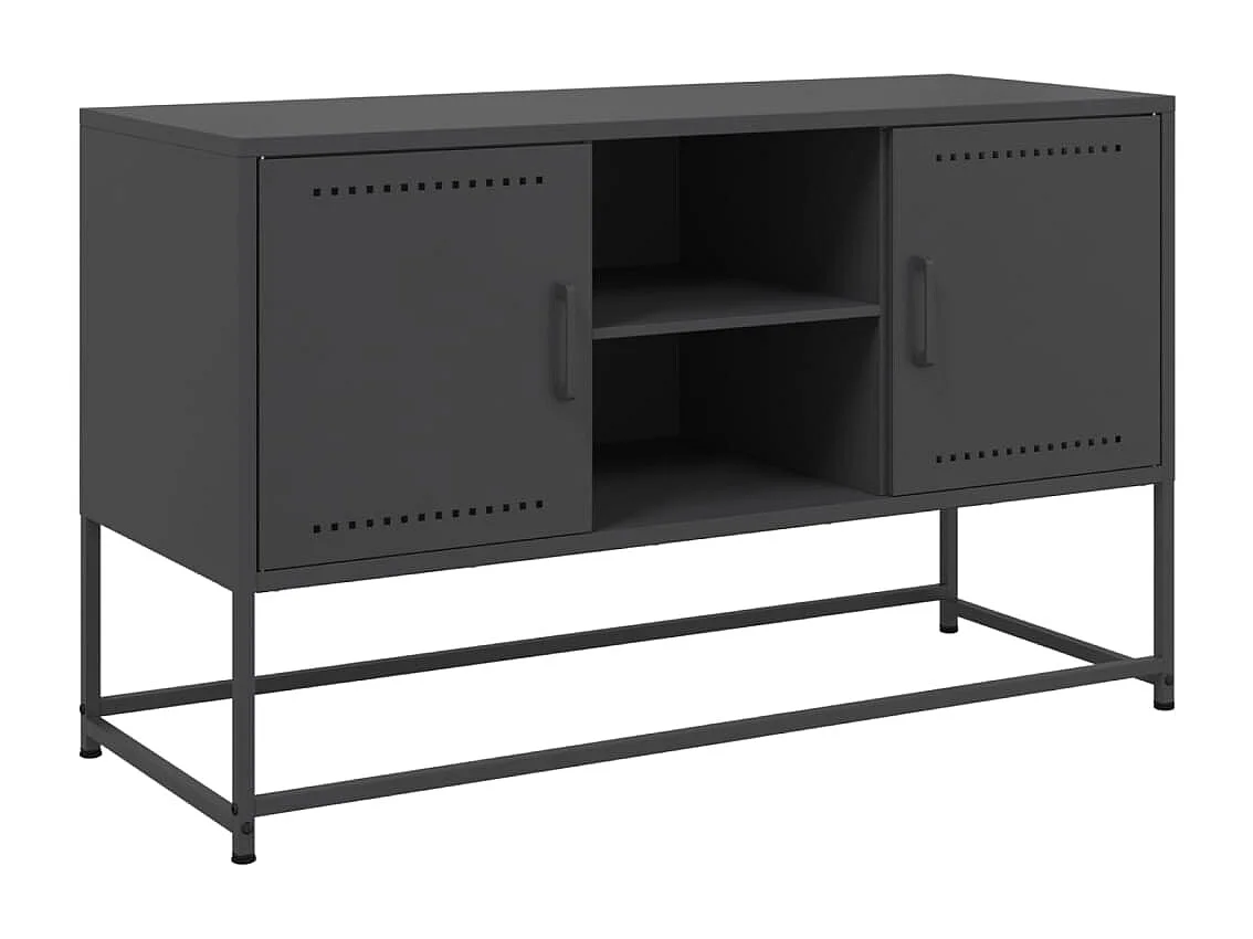 Meuble TV | Banc TV | Armoire TV noir 100,5x39x60,5 cm acier