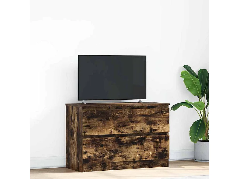 Mueble de TV | Mueble de salón de roble ahumado 80x35x54 cm Madera de ingeniería