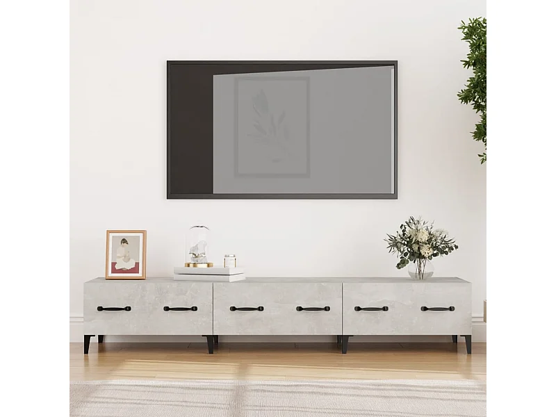 Mueble de TV | Mueble de salón madera contrachapada gris hormigón 150x34,5x30 cm
