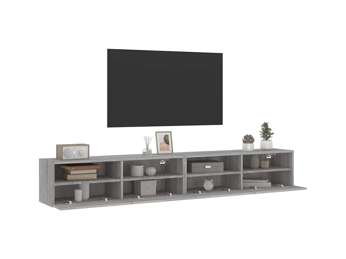 Muebles de pared para TV | Gabinetes de TV |  Muebles de salón 2 uds madera gris Sonoma 100x30x30 cm