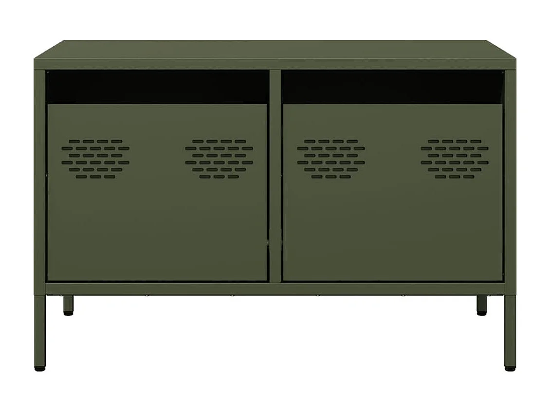 Tv-meubel | Tv-Bank | TV-kast68x39x43,5 cm koudgewalst staal olijfgroen