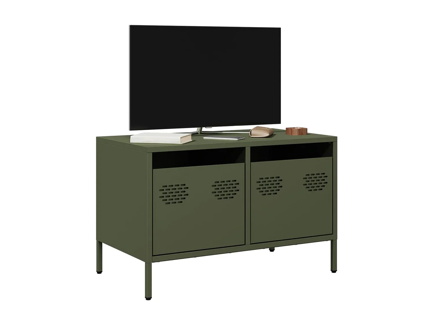 Meuble TV | Banc TV | Armoire TV vert olive 68x39x43,5 cm acier laminé à froid