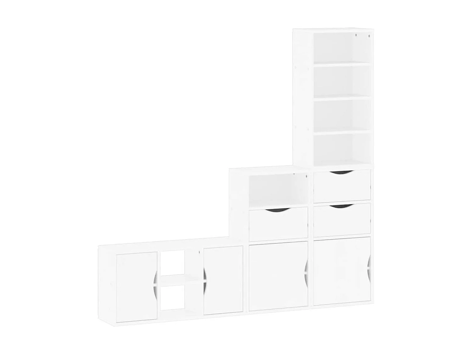 Meubles TV | Bancs TV | Armoires TV 4 pcs avec rangement ODDA blanc bois de pin massif