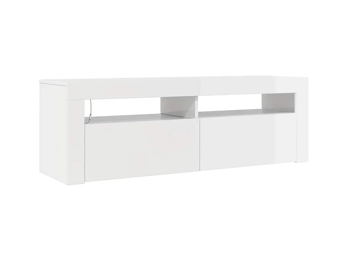 Mueble de TV | Mueble de salón con luces LED blanco brillante 120x35x40 cm