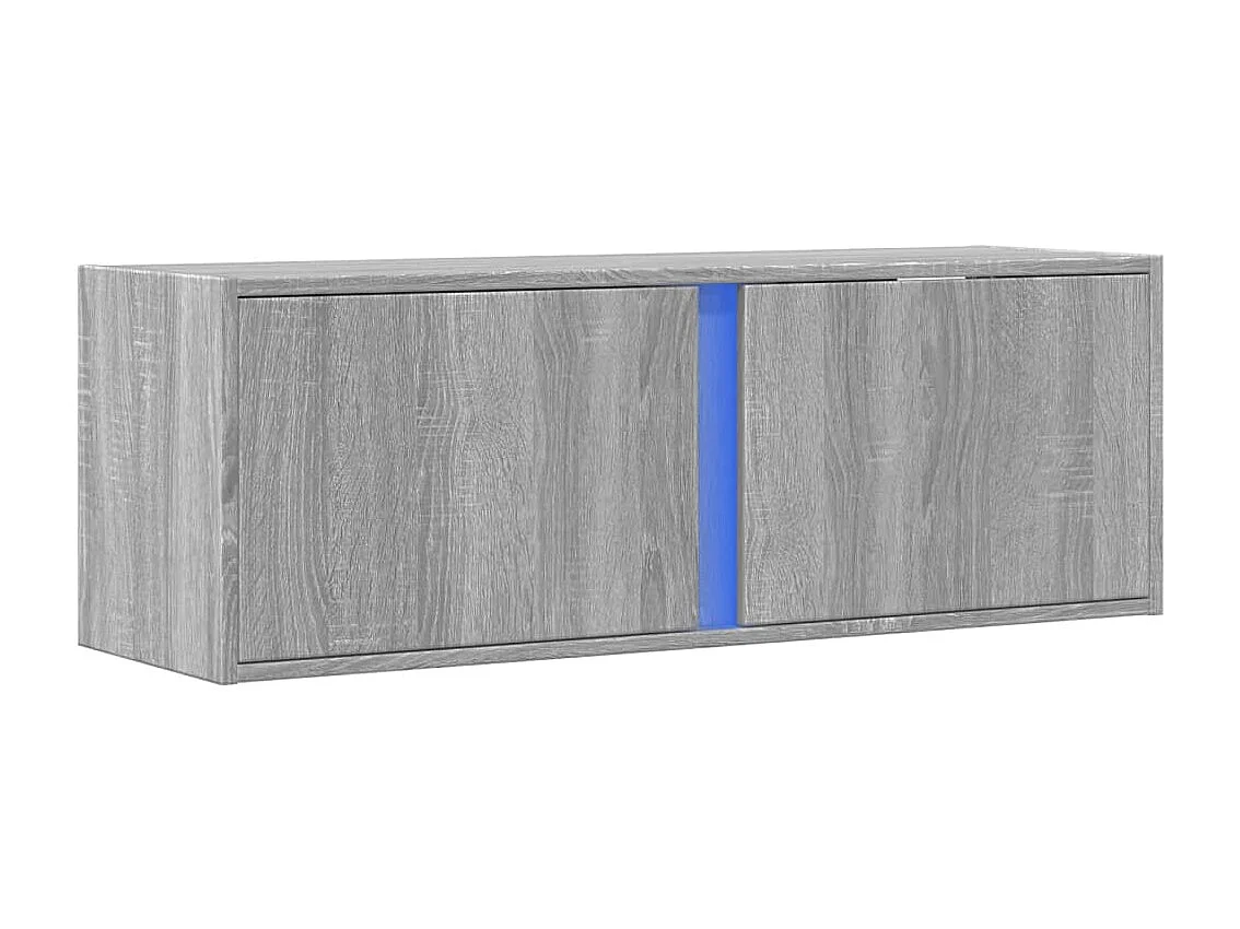 Tv-wandmeubel | TV-kast | Tv-Bank met LED-verlichting 100x31x35 cm grijs sonoma