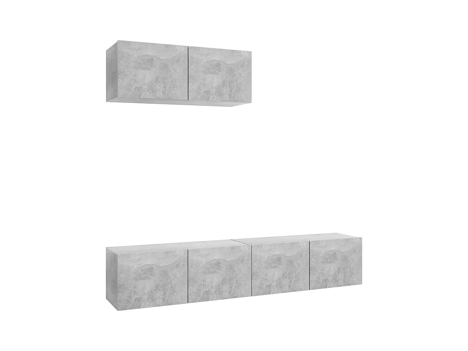 Meubles TV | Bancs TV | Armoires TV 3 pcs Gris béton Bois d'ingénierie