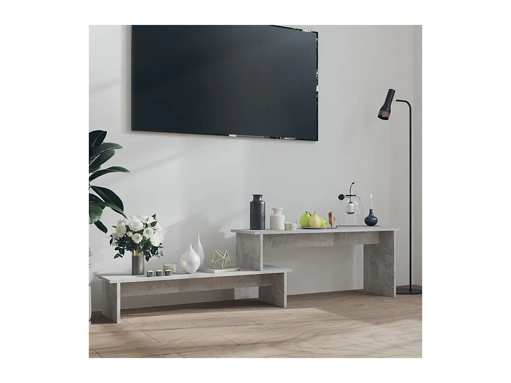 Mueble para TV  | Gabinete de TV |  Mueble de salón madera contrachapada gris hormigón 180x30x43 cm