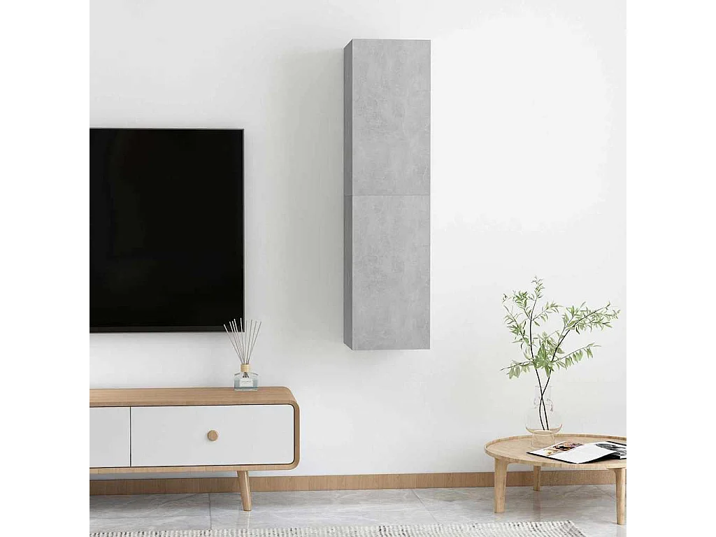 muebles para TV  | Gabinetes de TV |  Muebles de salón 2 uds contrachapada gris hormigón 30,5x30x60 cm