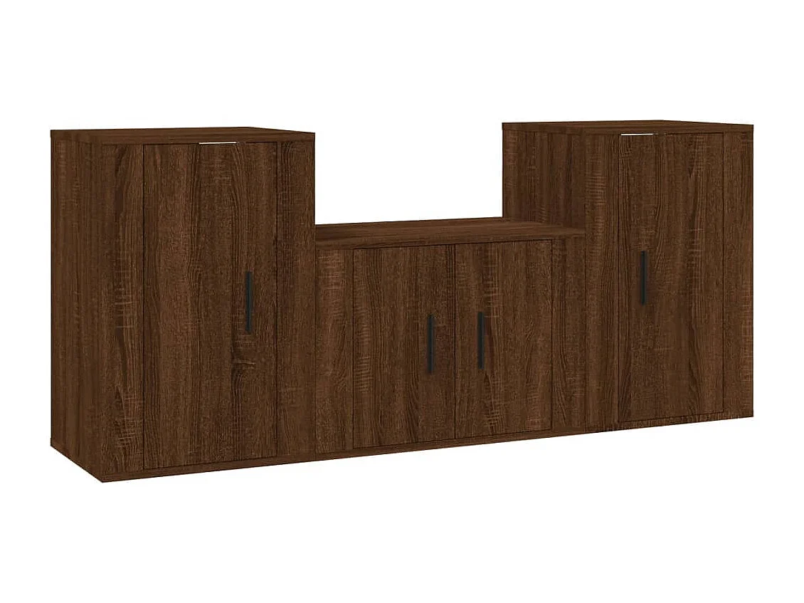 Ensemble de meubles TV | Bancs TV | Armoires TV 3 pcs Chêne marron Bois d'ingénierie