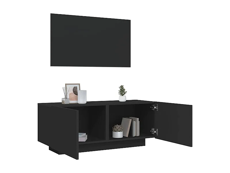 Mueble para TV  | Gabinete de TV |  Mueble de salón madera contrachapada negra 100x35x40 cm