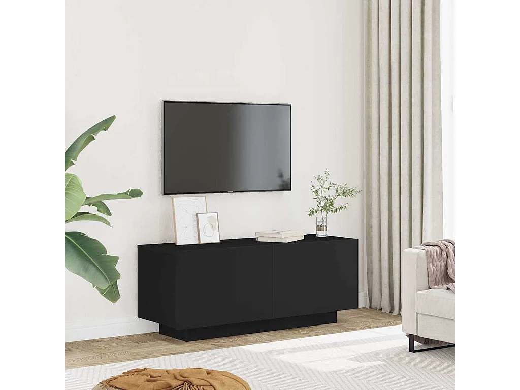 Mueble para TV  | Gabinete de TV |  Mueble de salón madera contrachapada negra 100x35x40 cm