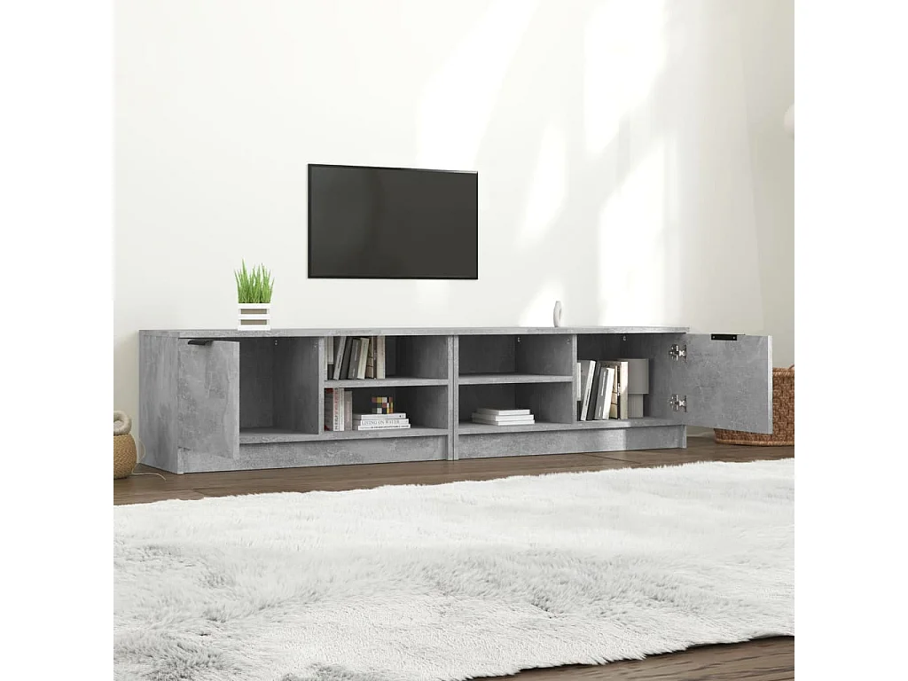 Meubles TV | Bancs TV | Armoires TV 2 pcs Gris béton 80x35x36,5 cm Bois d'ingénierie