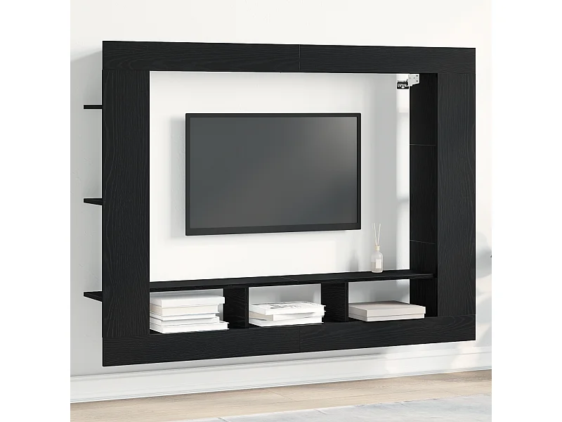 Gabinete de TV | Mueble de TV | Mueble de salón Roble negro 152 x 22 x 113 cm