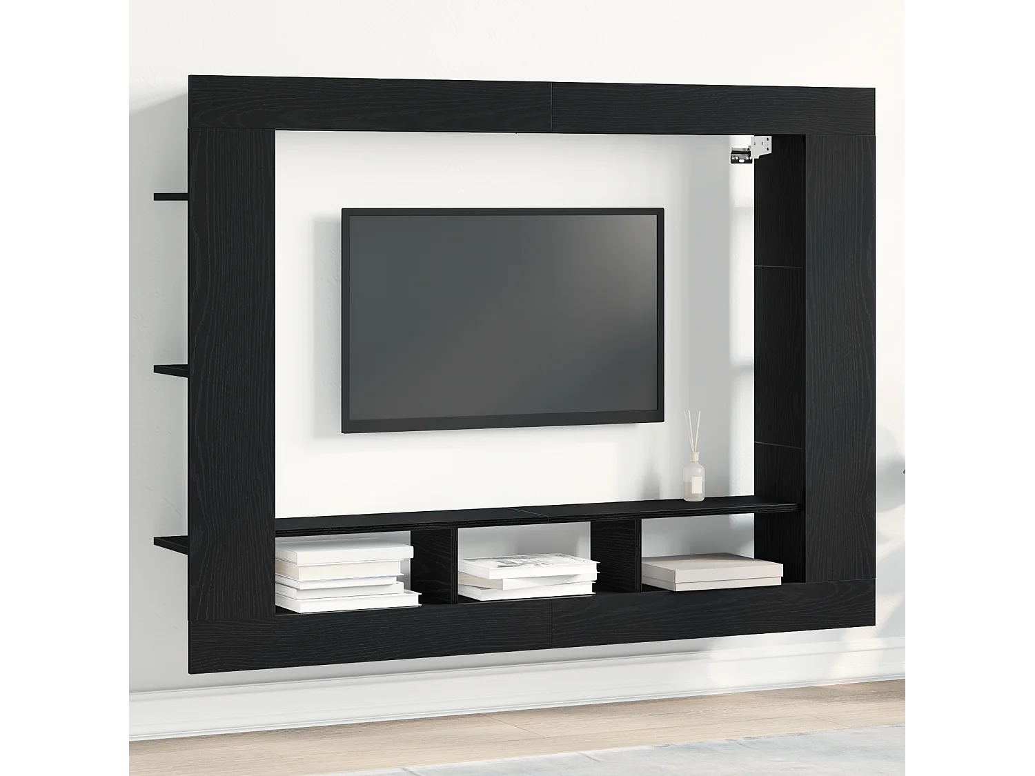 Gabinete de TV | Mueble de TV | Mueble de salón Roble negro 152 x 22 x 113 cm