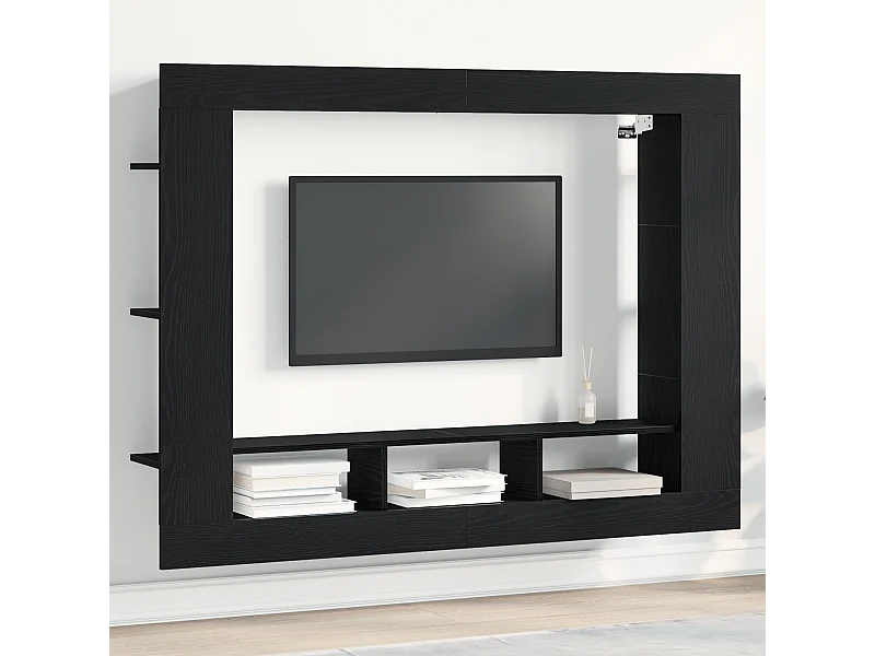 Tv-meubel | Tv-Bank | TV-kastwandgemonteerd 152x22x113 cm zwart eikenkleurig