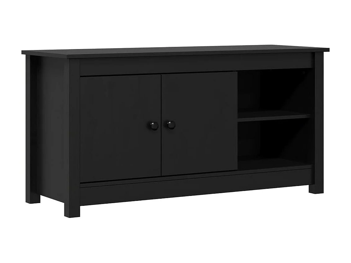 Meuble TV | Banc TV | Armoire TV Noir 103x36,5x52 cm Bois de pin massif