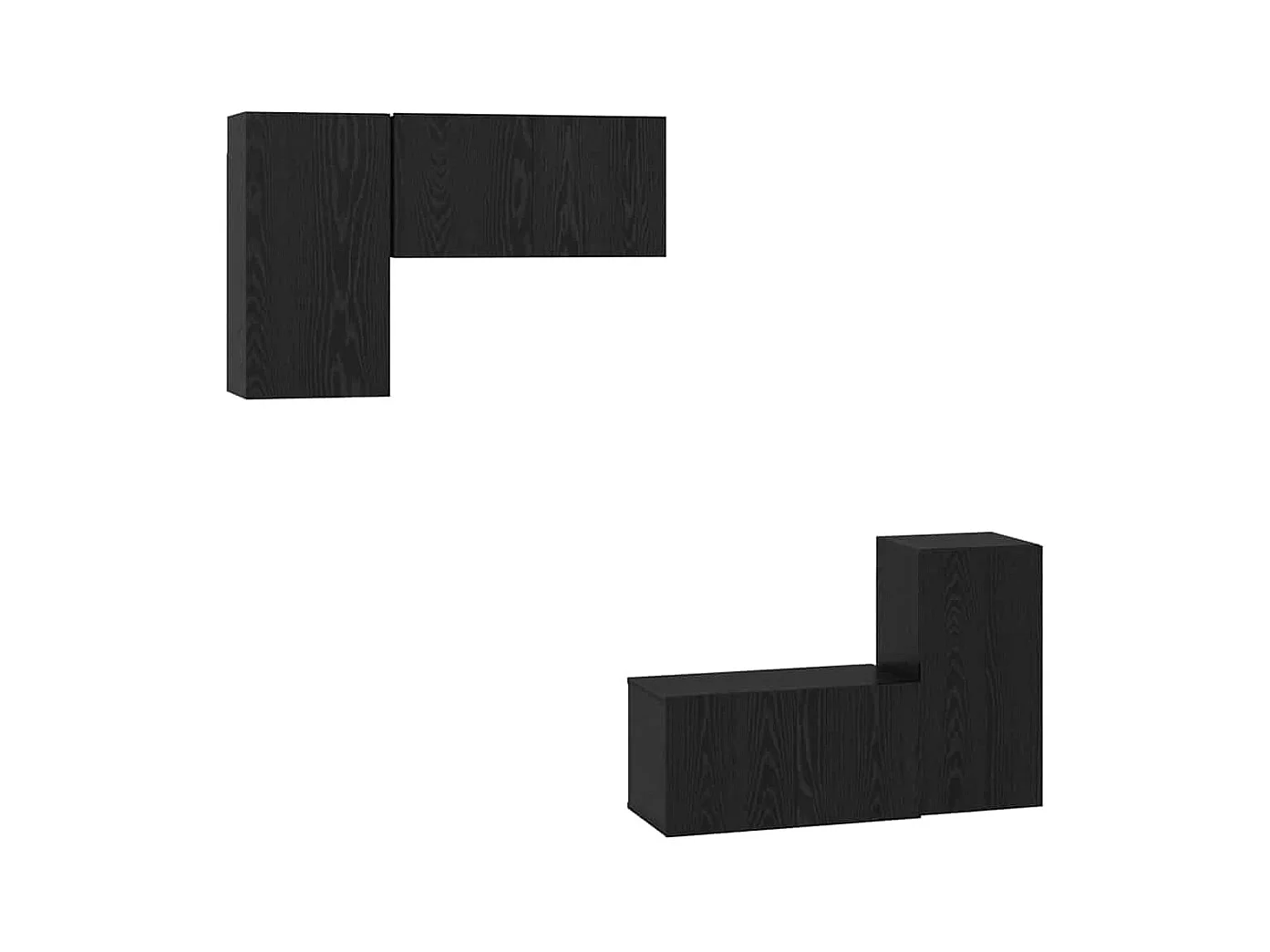 Conjunto de Mueble de TV | Mueble de salón 4 pcs Roble negro 60 x 30 x 30 cm