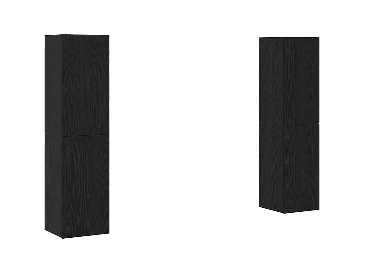 Mueble TV | Conjunto de Muebles para Televisión 4 pcs Roble negro