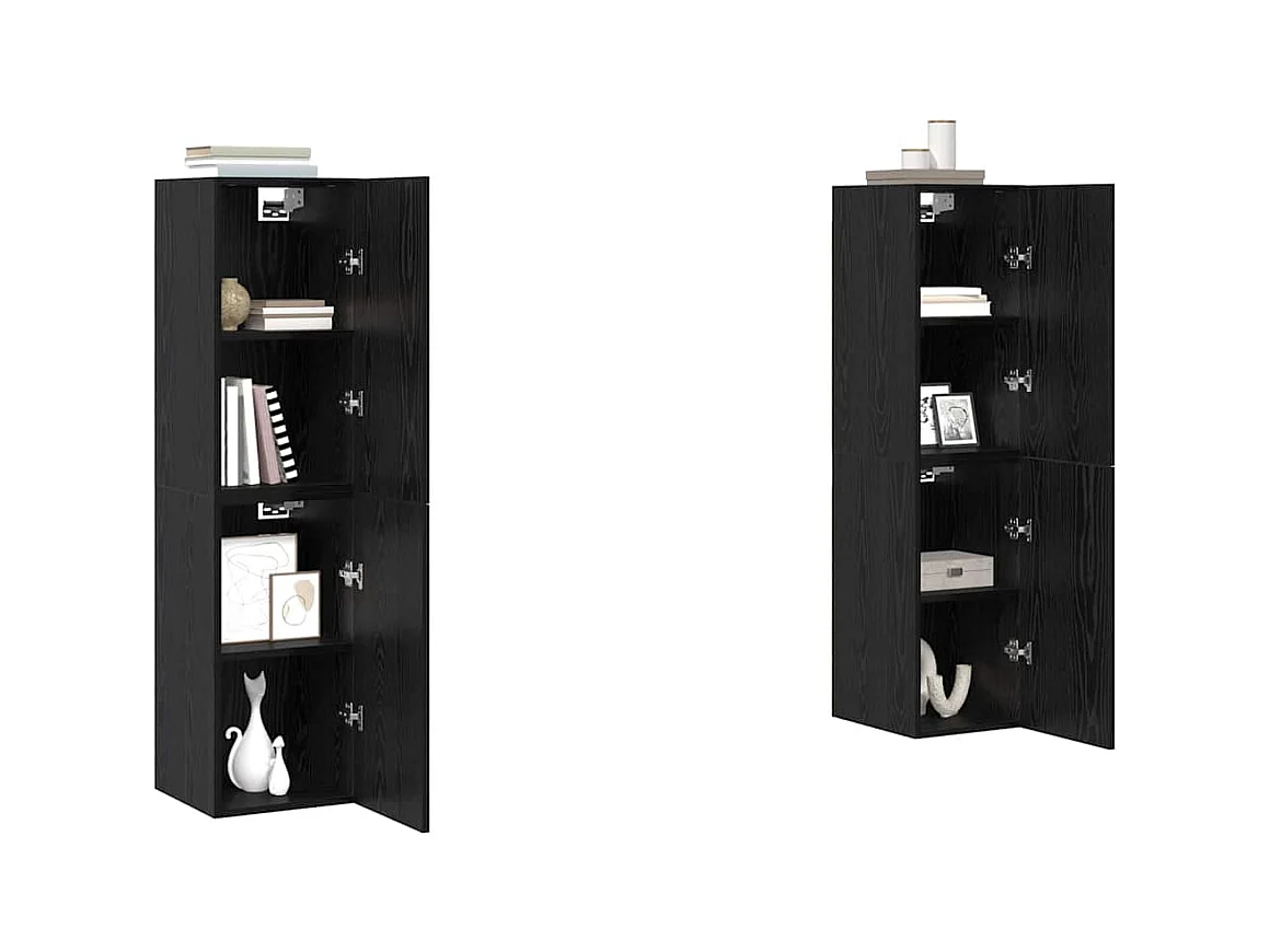 Mueble TV | Conjunto de Muebles para Televisión 4 pcs Roble negro