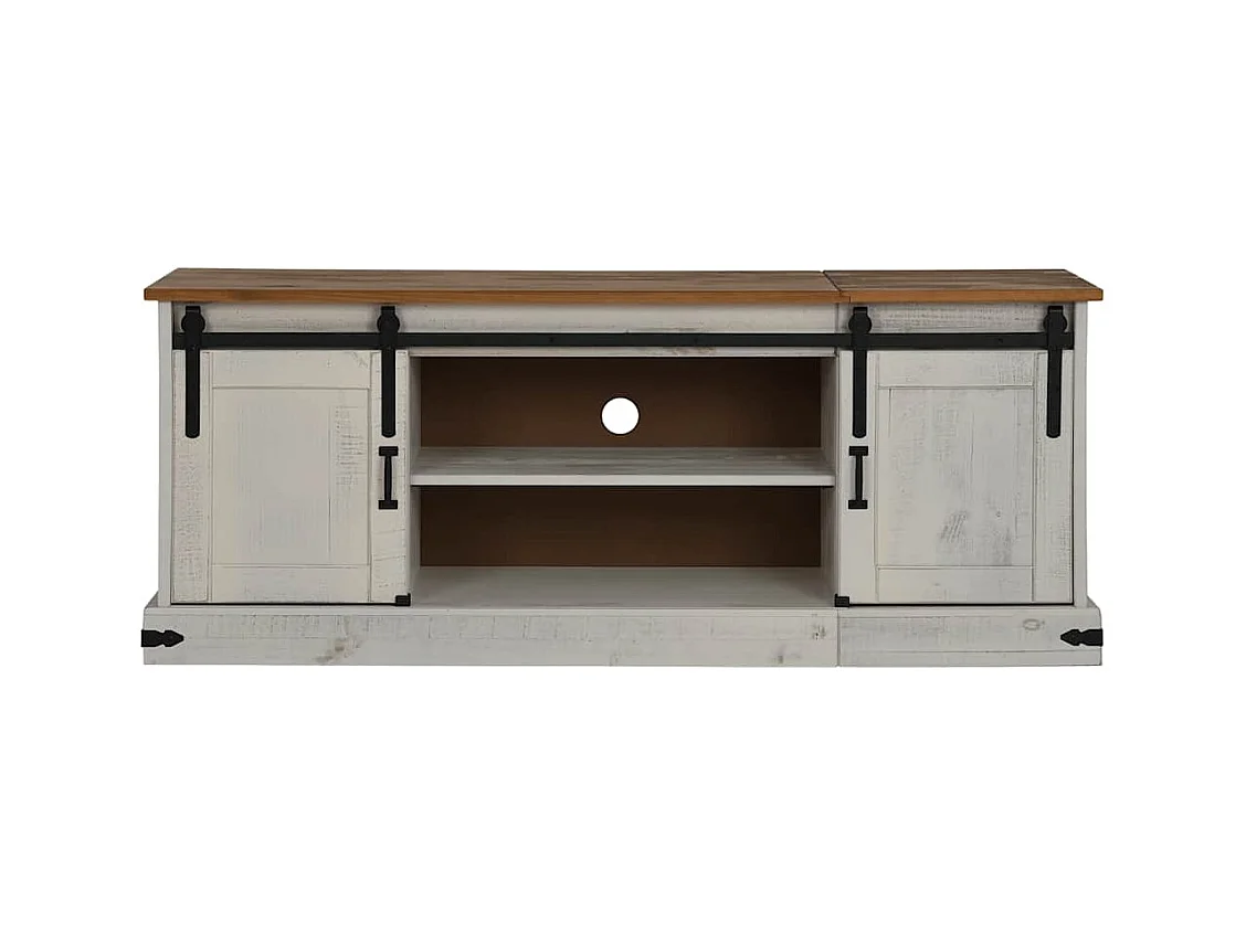 Mueble de TV | Mueble de salón HALDEN 2 puerta correderas blanco 150x40x60 cm