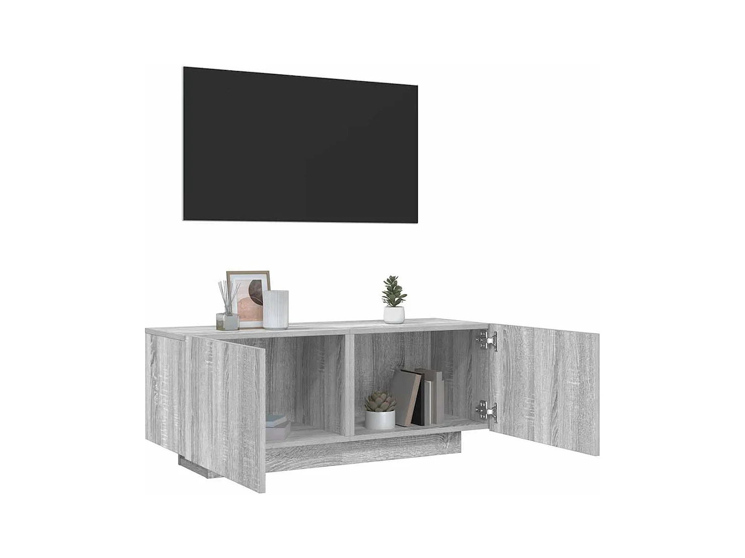 Mueble de TV | Mueble de salón madera contrachapada gris Sonoma 100x35x40 cm