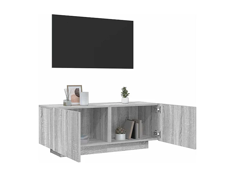 Mueble de TV | Mueble de salón madera contrachapada gris Sonoma 100x35x40 cm