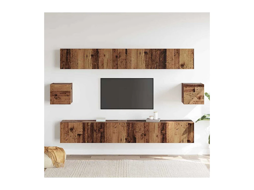 Conjunto de Mueble de TV | Mueble de salón 6 pcs Madera vieja 100 x 30 x 30 cm
