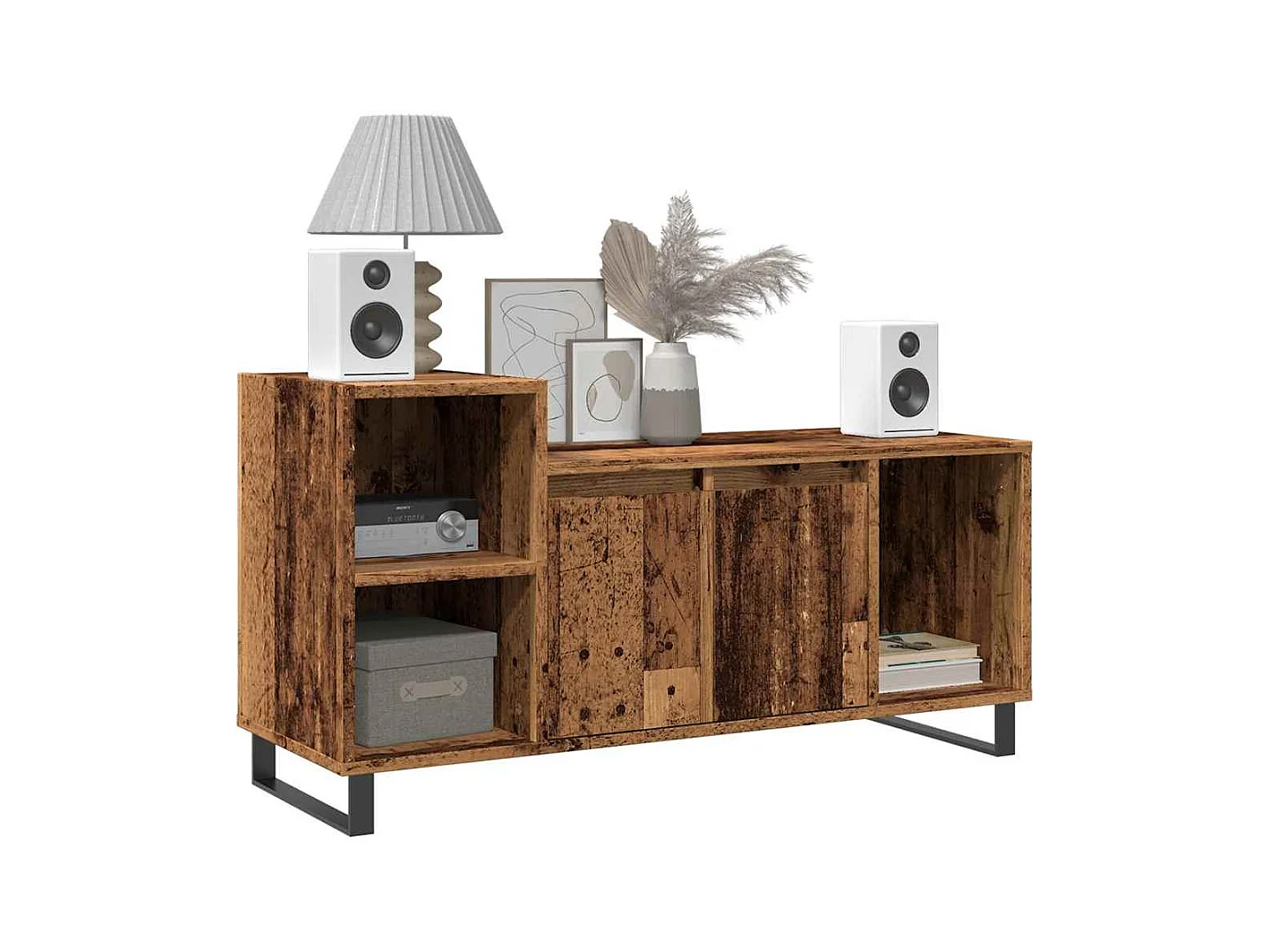 Mueble para TV  | Gabinete de TV |  Mueble de salón madera ingeniería madera envejecida 100x35x55 cm