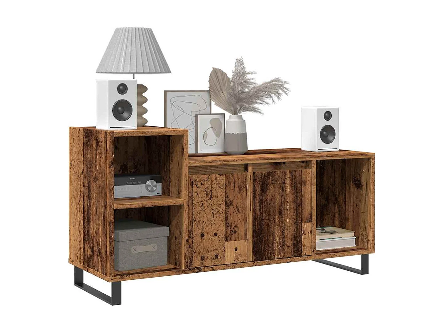 Mueble para TV  | Gabinete de TV |  Mueble de salón madera ingeniería madera envejecida 100x35x55 cm