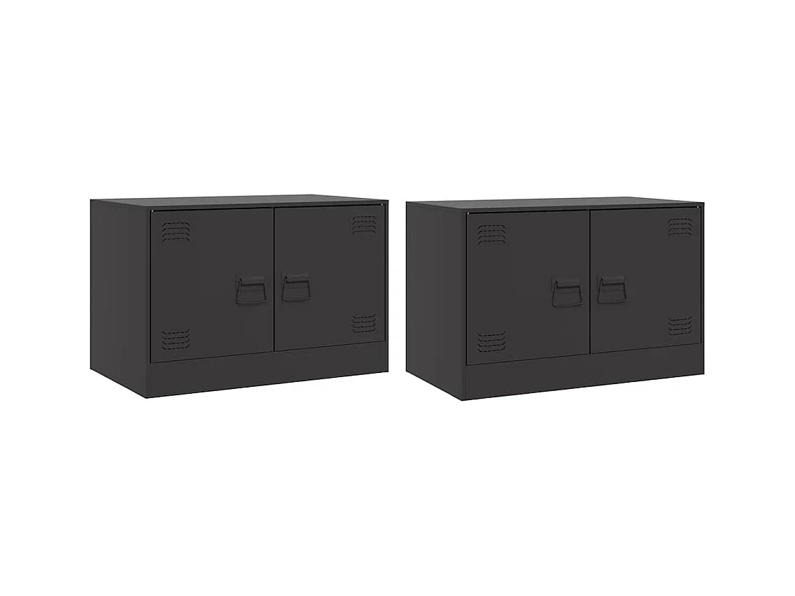muebles para TV  | Gabinetes de TV |  Muebles de salón 2 unidades acero negro 67x39x44 cm