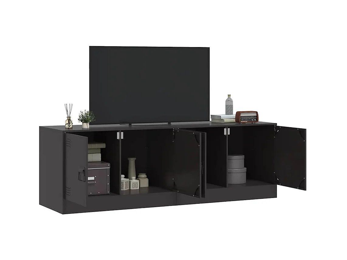 muebles para TV  | Gabinetes de TV |  Muebles de salón 2 unidades acero negro 67x39x44 cm