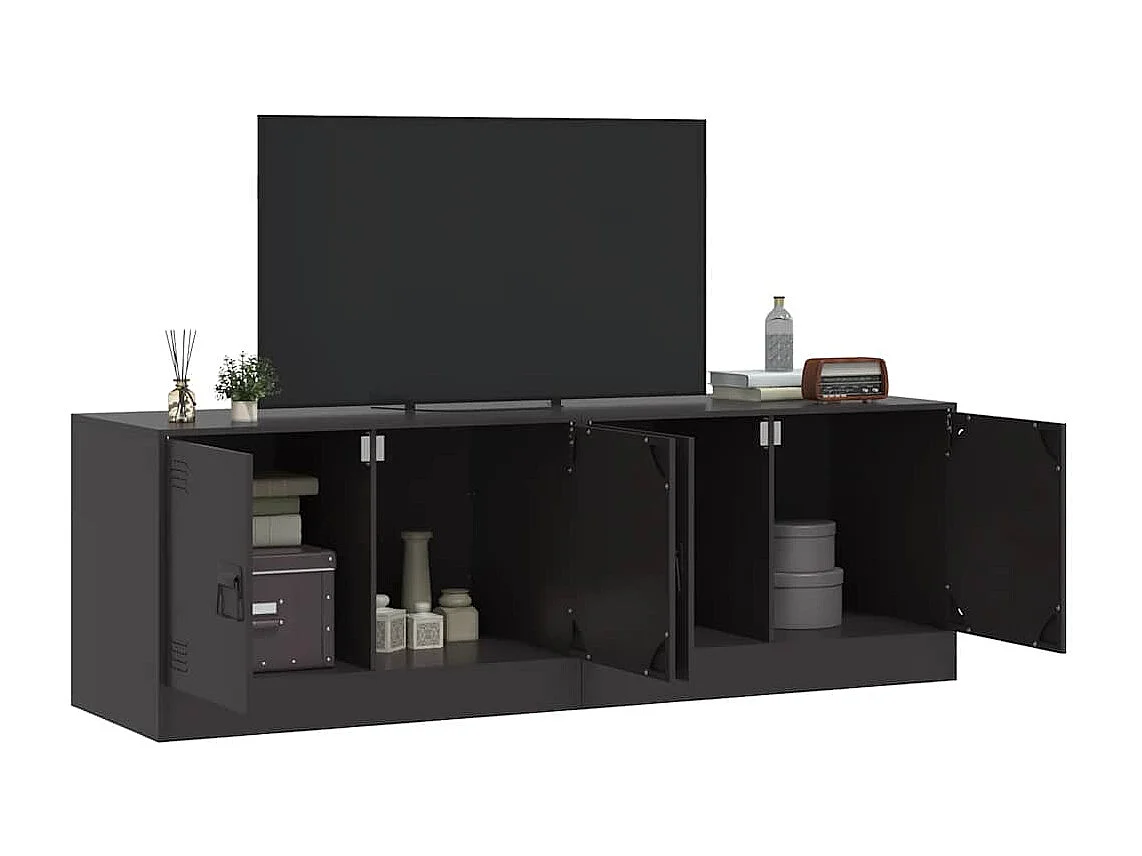 Meubles TV | Bancs TV | Armoires TV 2 pcs noir 67x39x44 cm acier