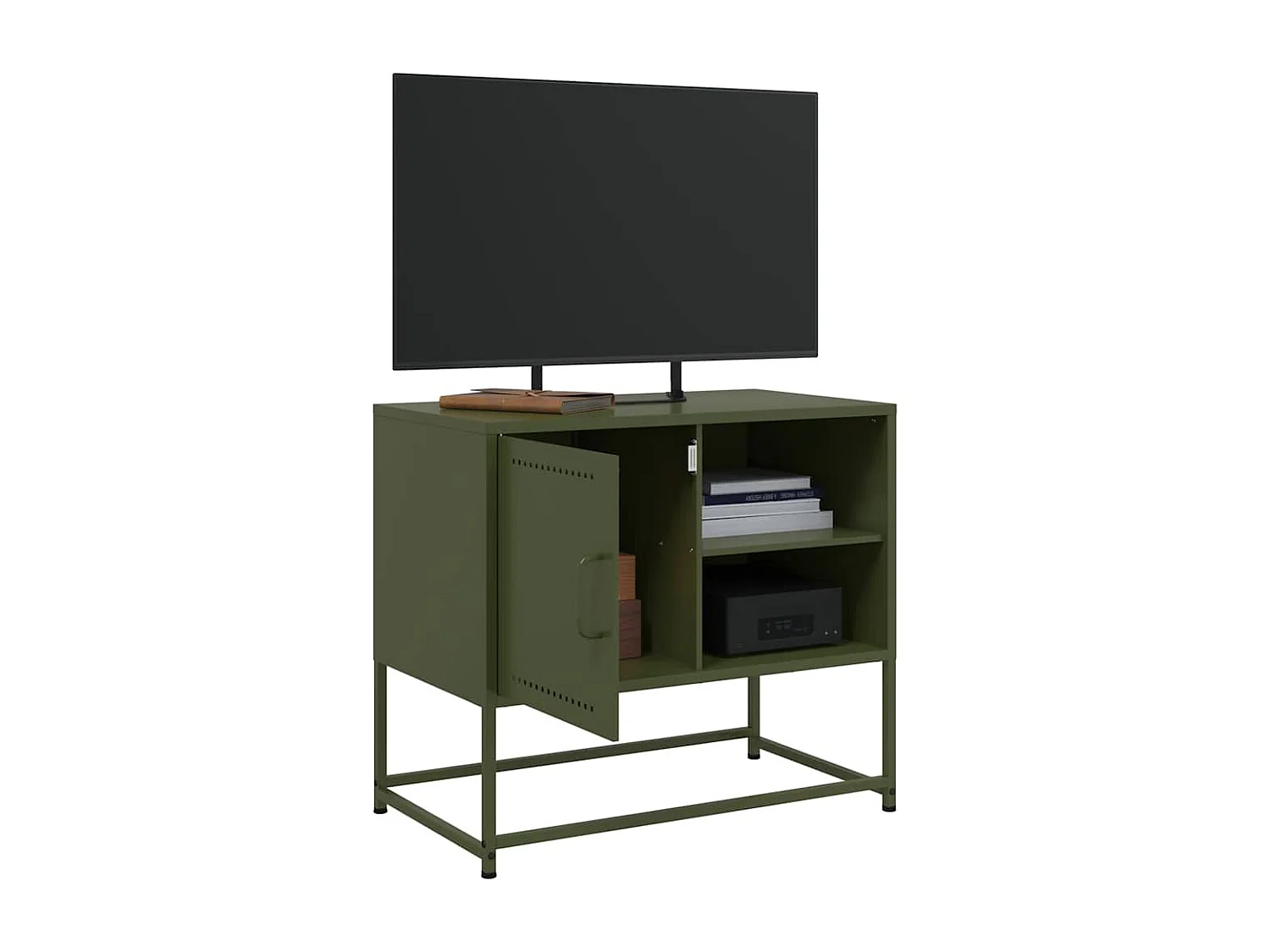 Meuble TV | Banc TV | Armoire TV vert olive 68x39x60,5 cm acier