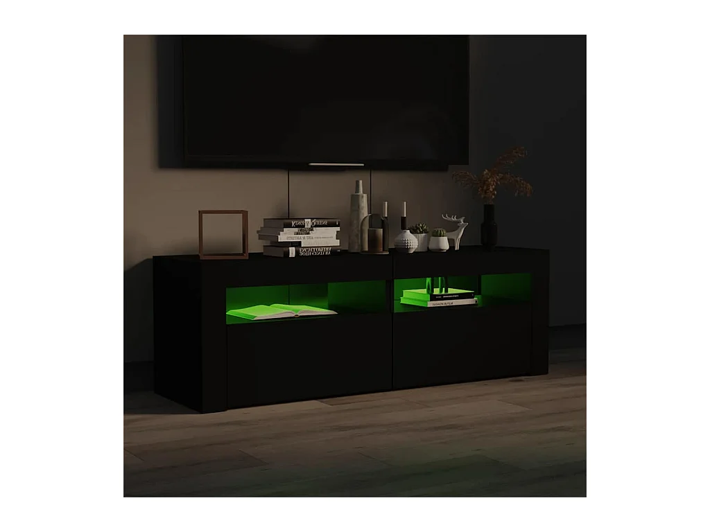 Mueble de TV | Mueble de salón con luces LED negro 120x35x40 cm