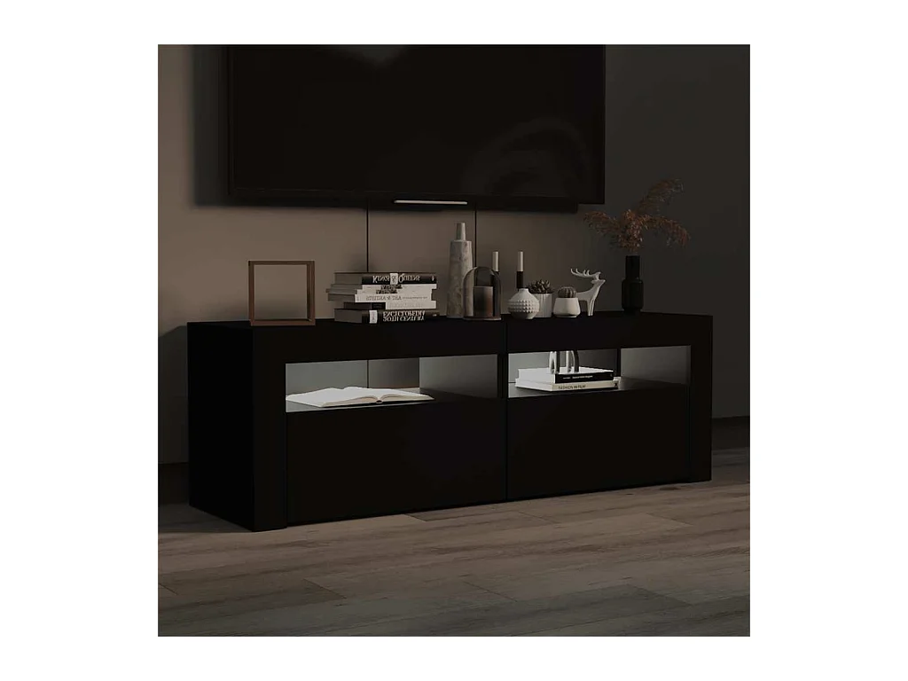 Mueble de TV | Mueble de salón con luces LED negro 120x35x40 cm