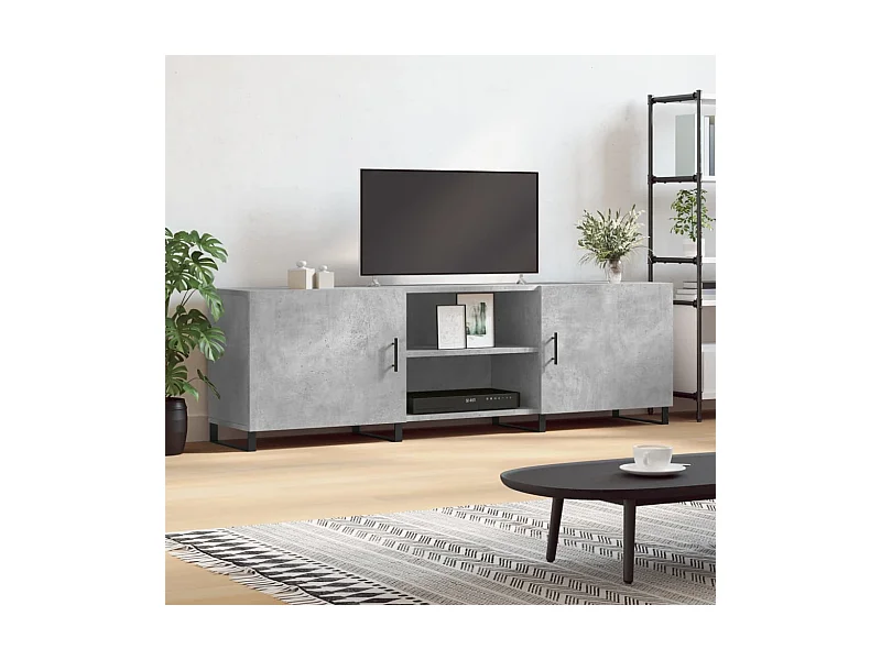 Meuble TV | Banc TV | Armoire TV gris béton 150x30x50 cm bois d'ingénierie