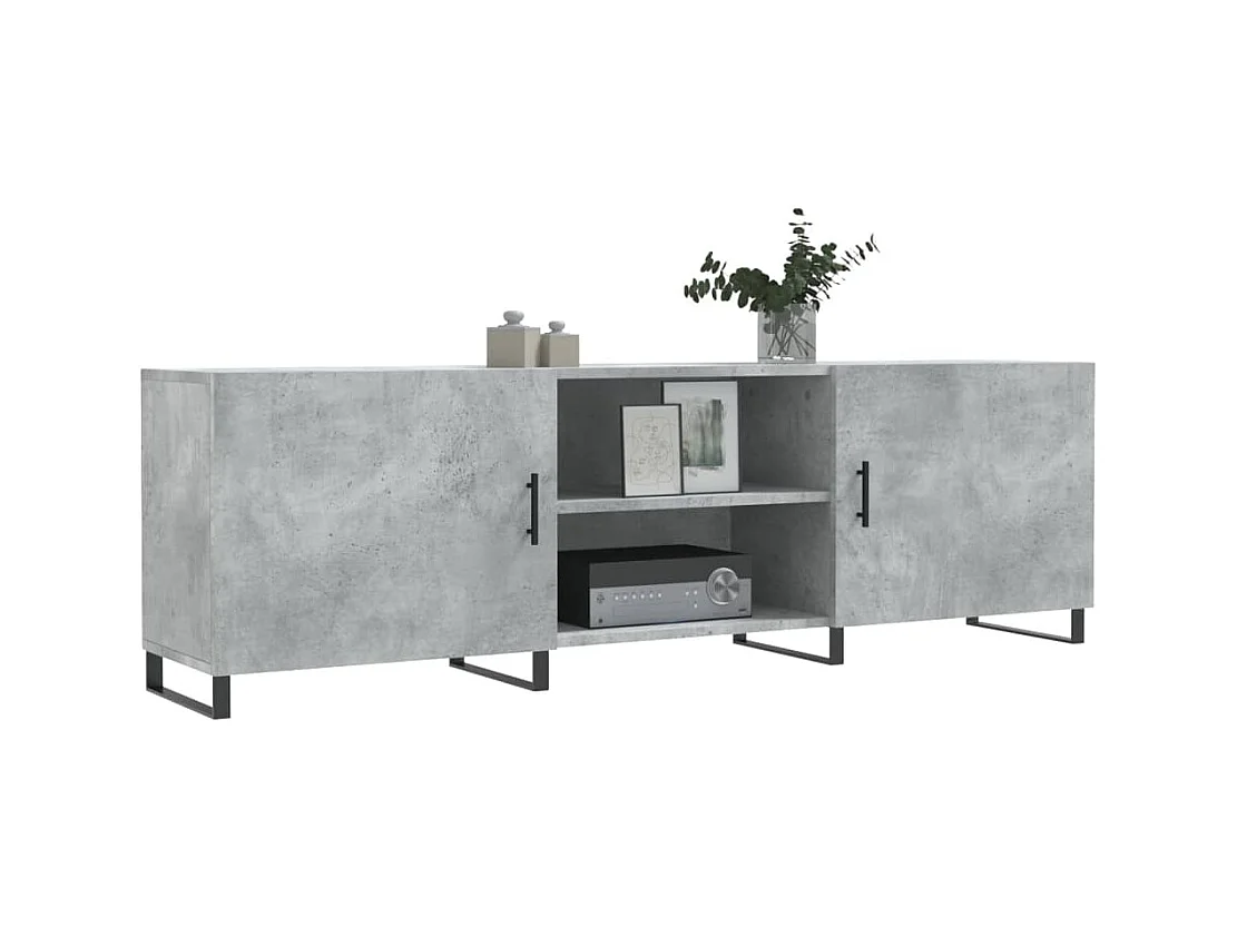 Meuble TV | Banc TV | Armoire TV gris béton 150x30x50 cm bois d'ingénierie