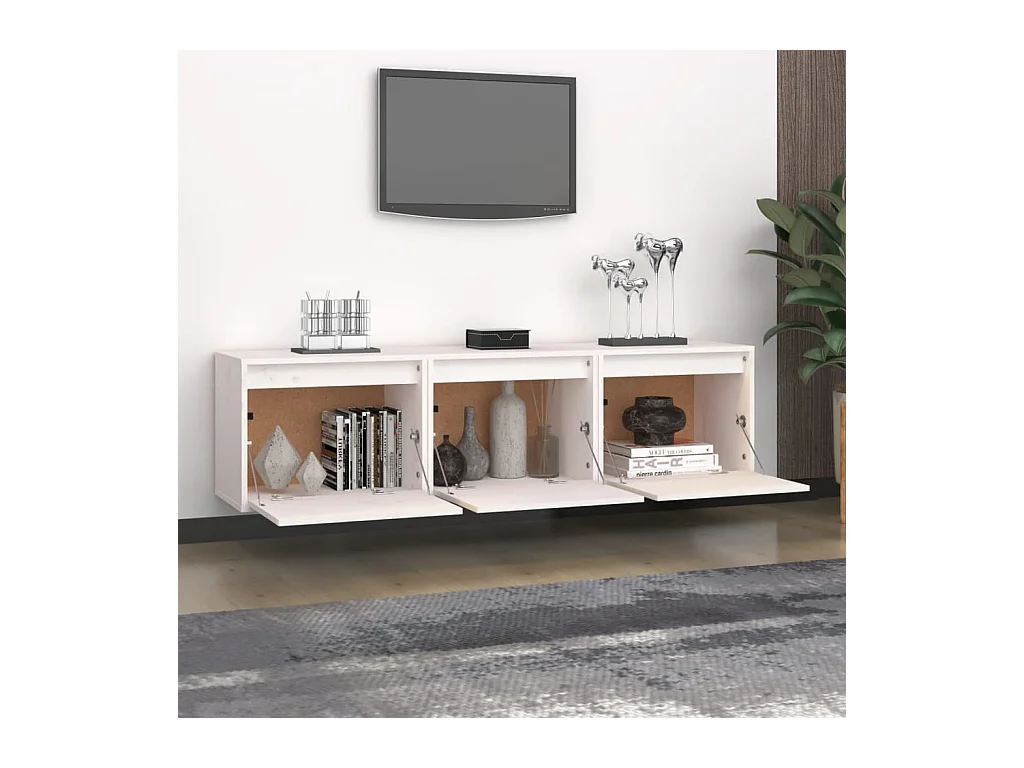 muebles para TV  | Gabinetes de TV |  Muebles de salón 3 piezas madera maciza de pino blanco