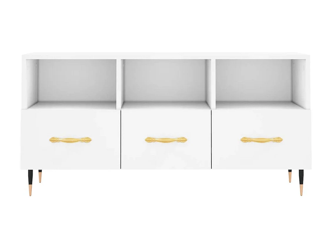 Meuble TV | Banc TV | Armoire TV blanc 102x36x50 cm bois d'ingénierie