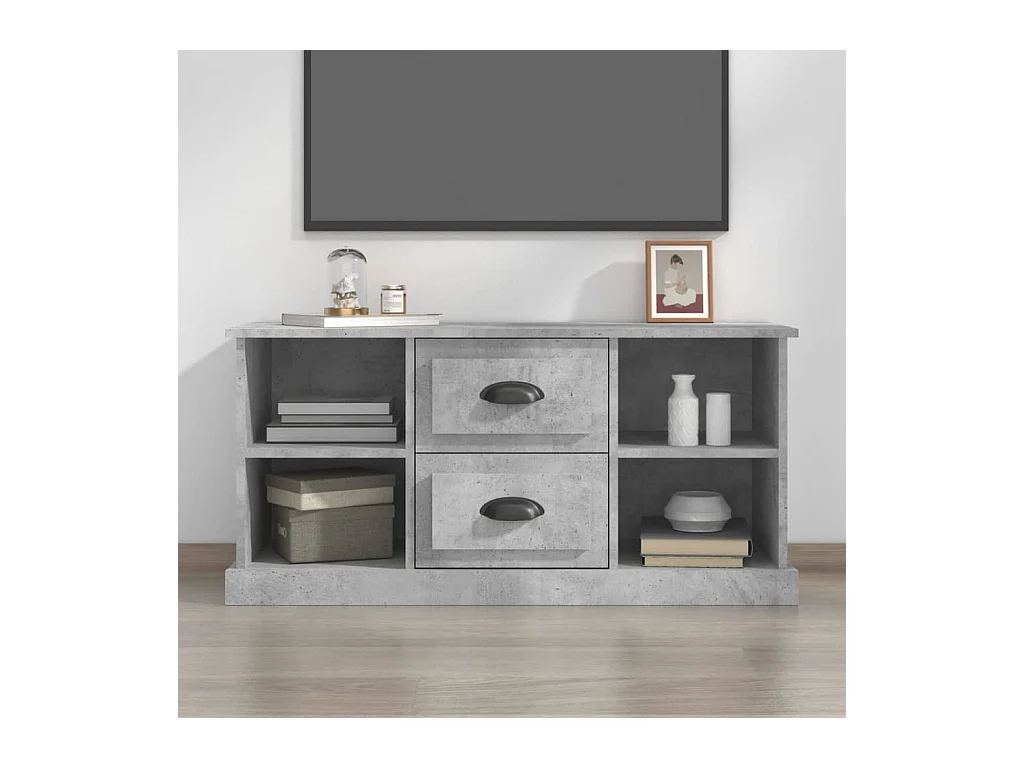 Mueble de TV | Mueble de salón madera contrachapada gris hormigón 99,5x35,5x48 cm