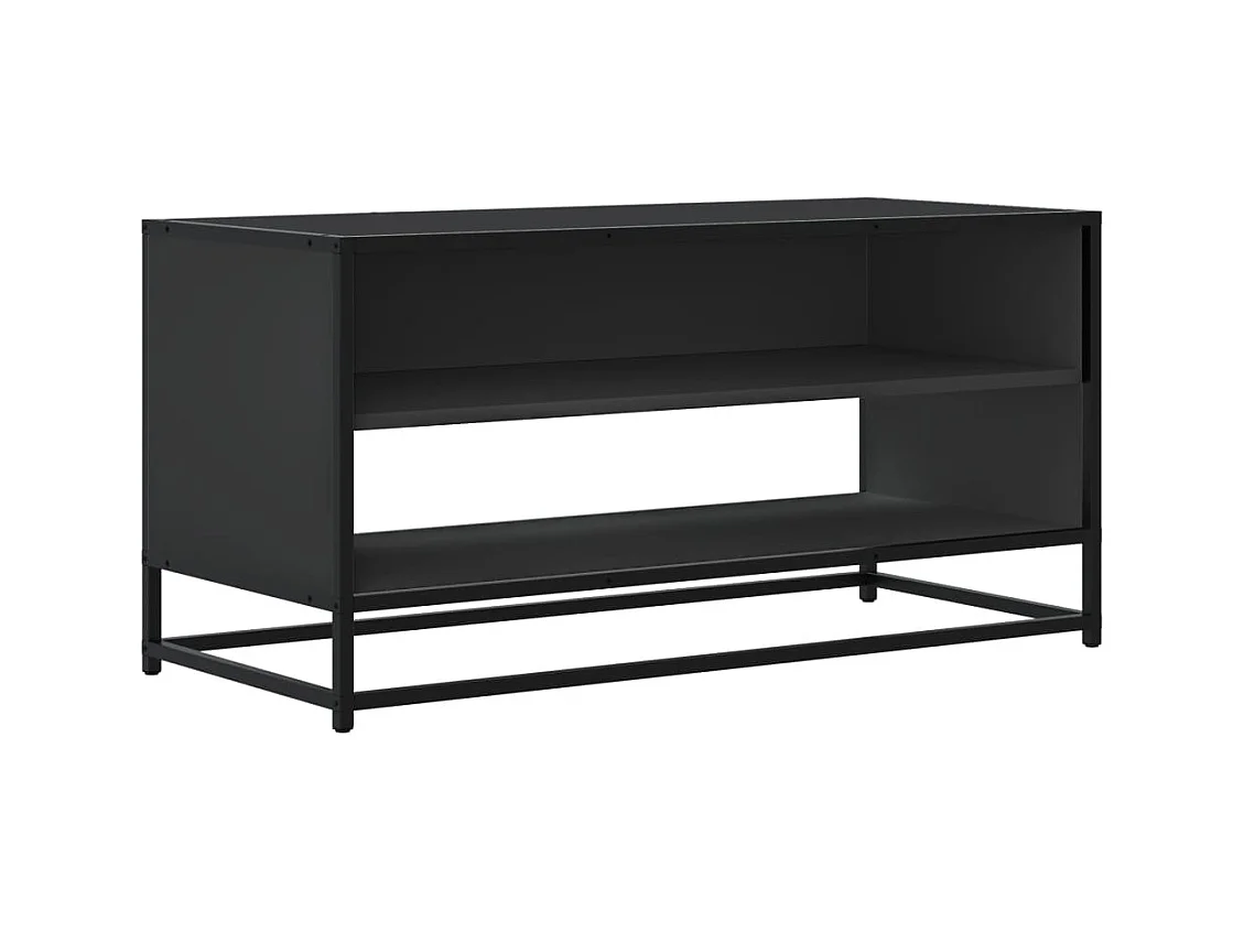 Mueble de TV | Mueble de salón madera de ingeniería y metal negro 91x40x46 cm