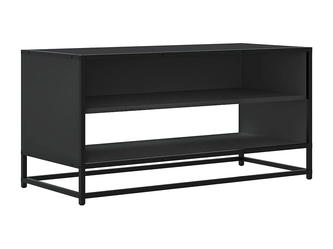 Mueble de TV | Mueble de salón madera de ingeniería y metal negro 91x40x46 cm
