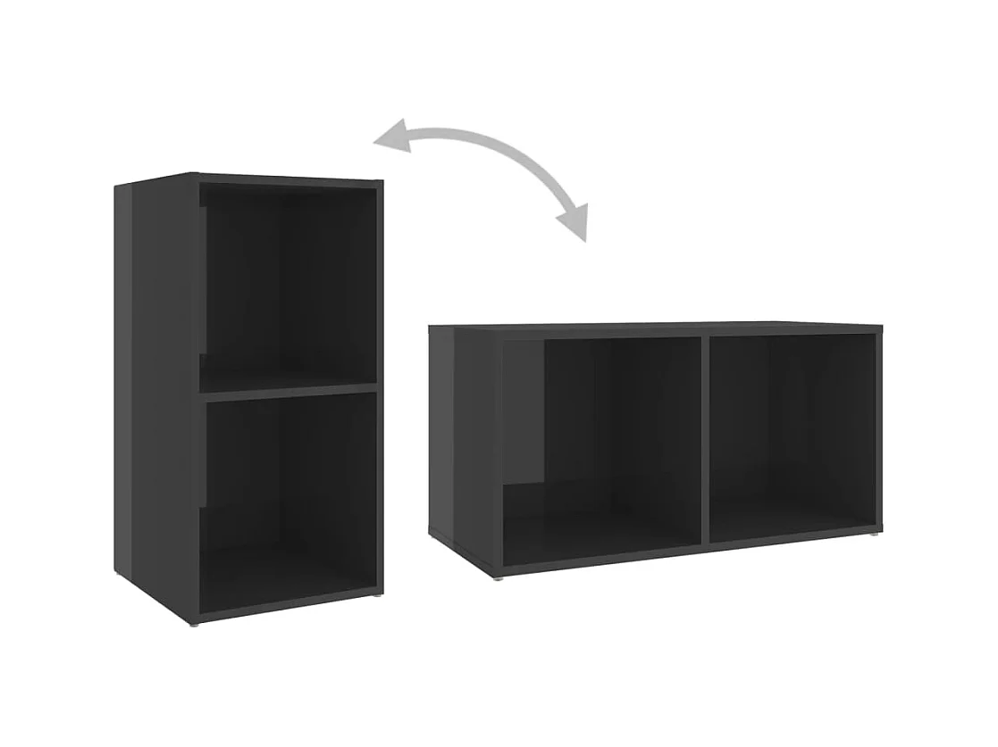 Muebles de salón | Gabinetes de TV |  Muebles de TV 6 piezas madera de ingeniería gris brillo