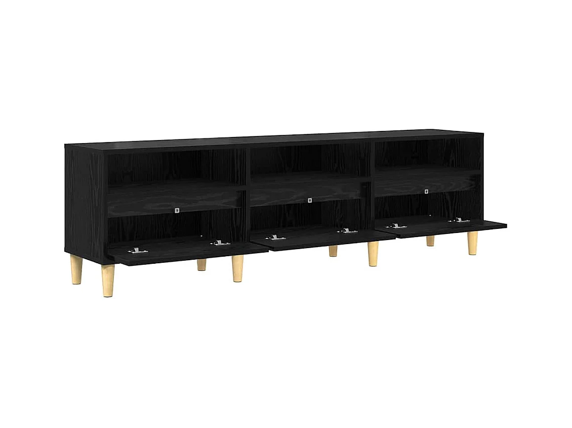 TV-kast | Tv-meubel | Tv-Bank met lade met plank met opslag Zwart eiken 150 x 30 x 45 cm Bewerkt hout