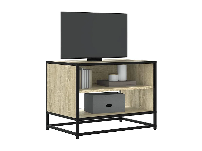 Tv-meubel | Tv-Bank | TV-kast61x40x46 cm bewerkt hout metaal sonoma eikenkleurig