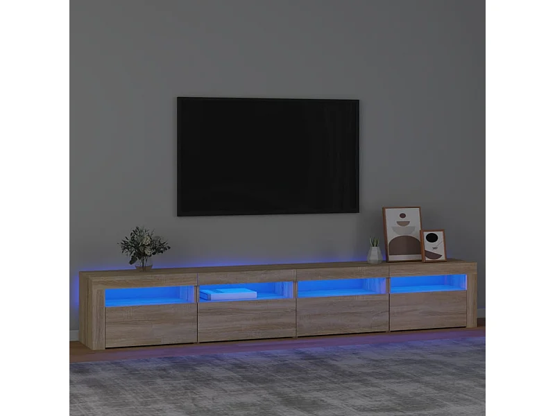 Mueble de TV | Mueble de salón con luces LED roble Sonoma 240x35x40 cm