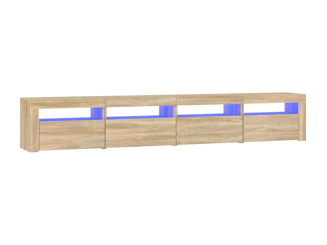 Meuble TV | Banc TV | Armoire TV avec lumières LED Chêne sonoma 240x35x40 cm